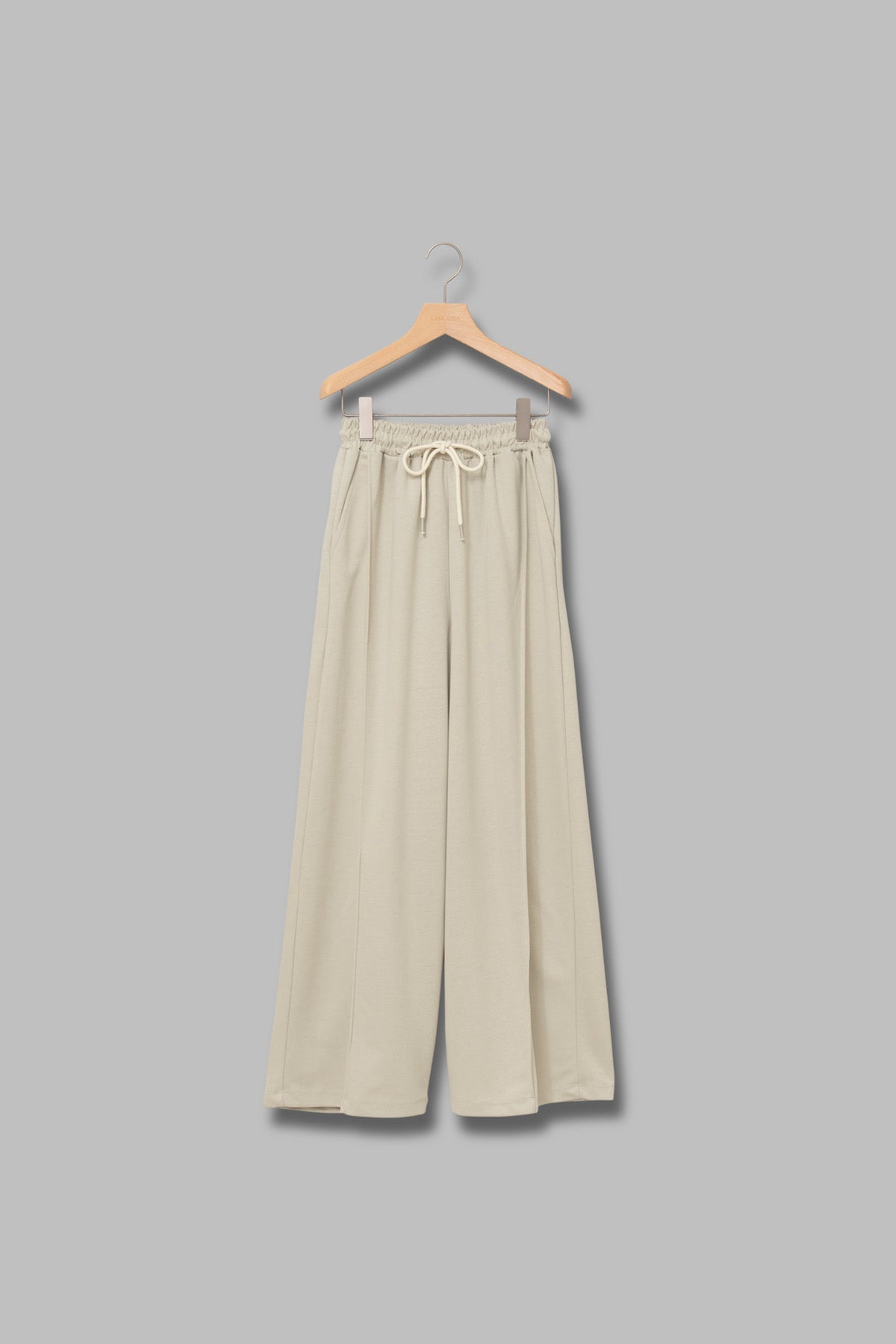 2WAYリブアクセントトップス＆センターシームワイドパンツセットアップ