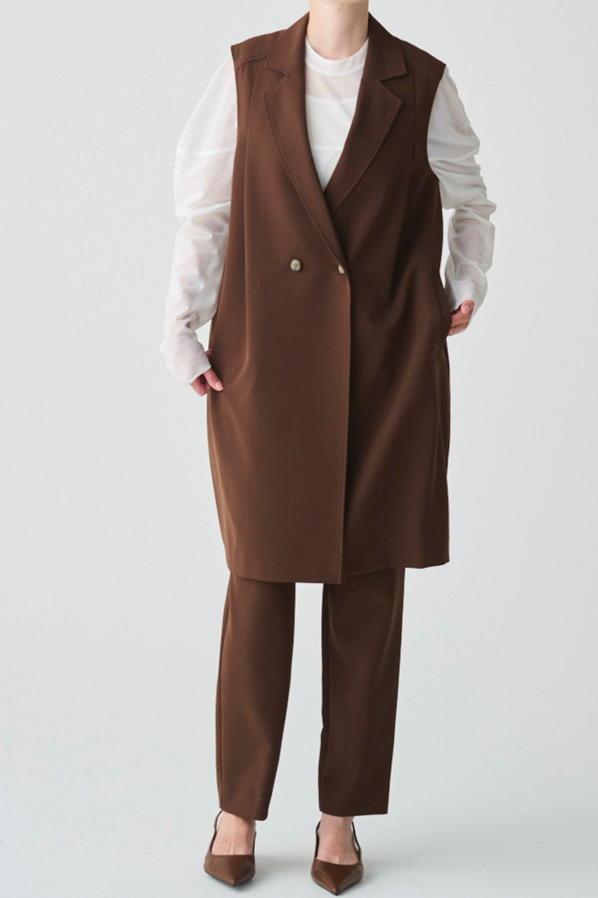 コクーンスリーブメッシュプルオーバー