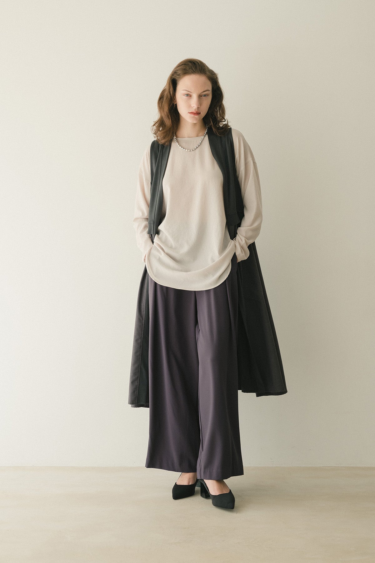 クルーネックコンフィプルオーバー