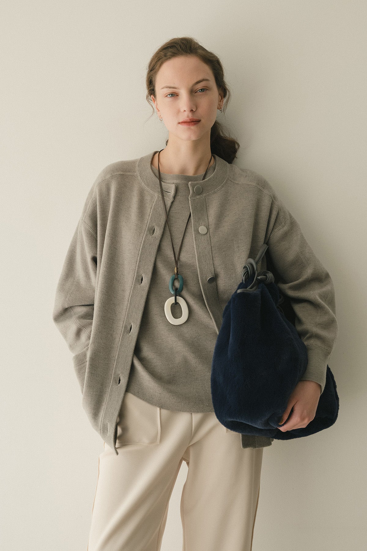 【極美品】MARCO MASI　ハンドバッグ　ファー×レザー　ダークブラウン 極美品】MARCO MASIハンドバッグファー×レザーダークブラウン