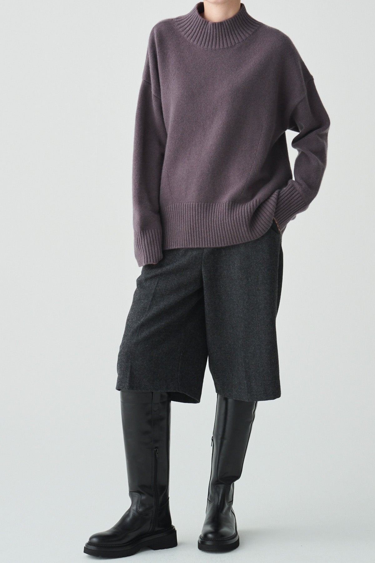 ヘリンボーンセンタープレスハーフパンツ