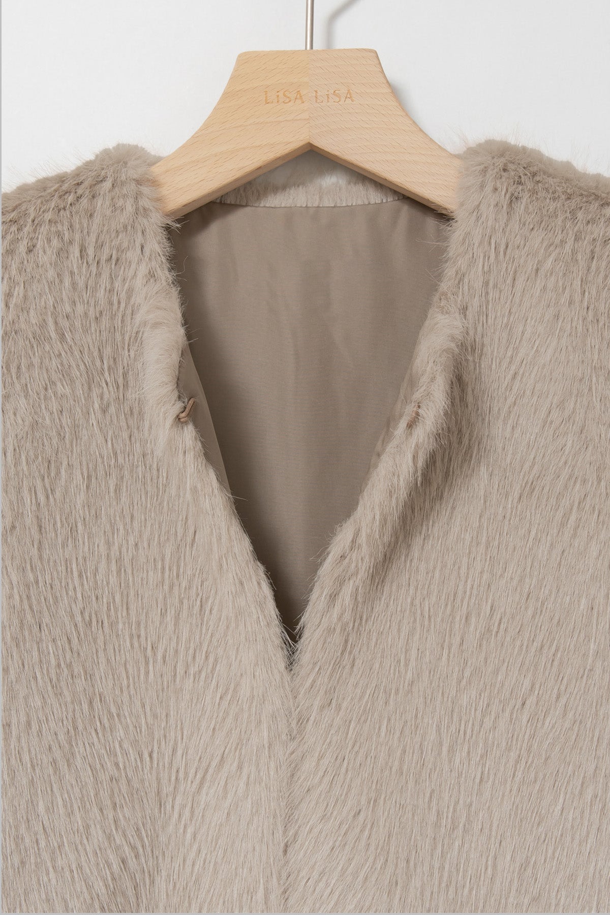 フェイクファー×ボアコンビネーションジレ