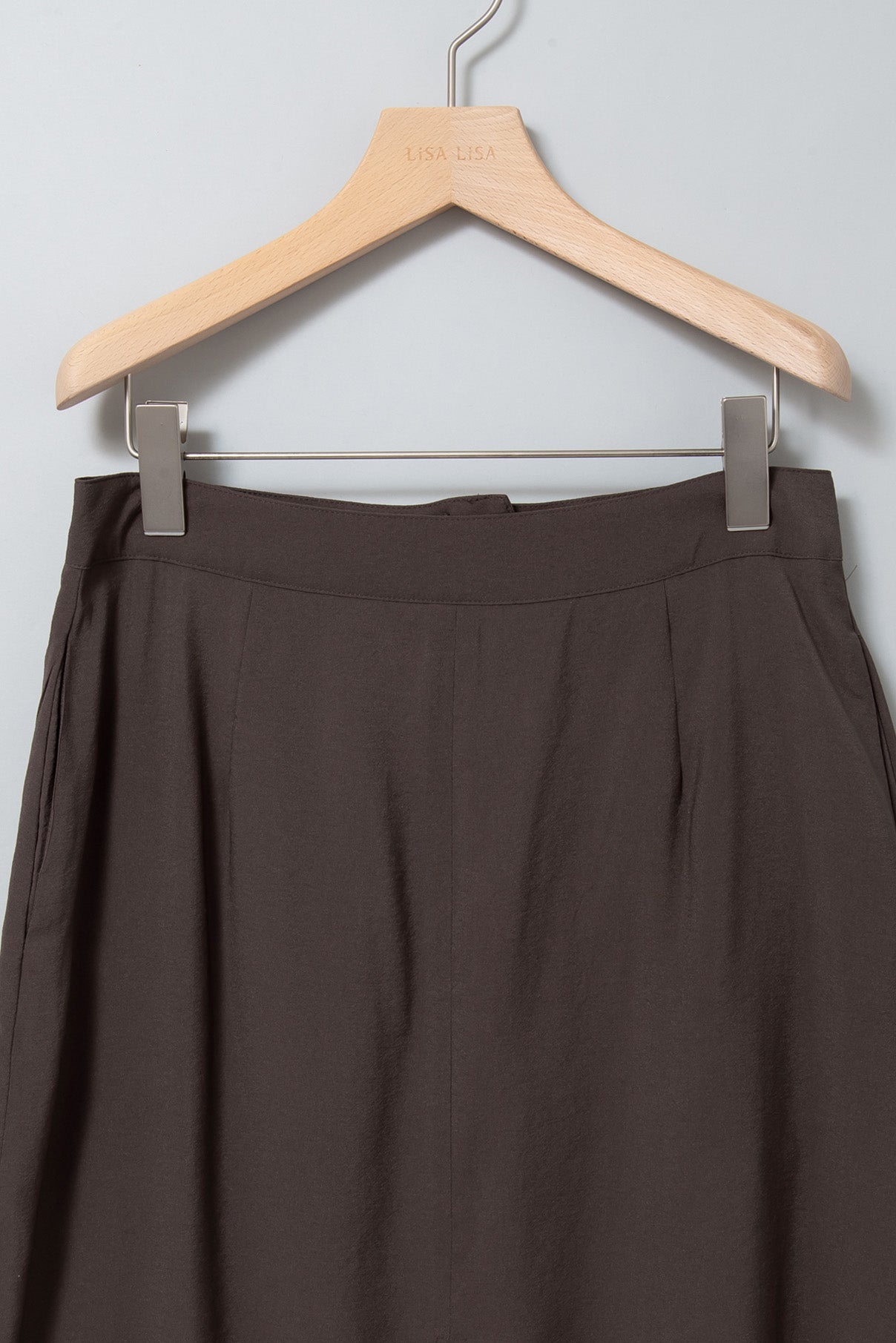 ishi バイカラーレイヤードスリットスカート