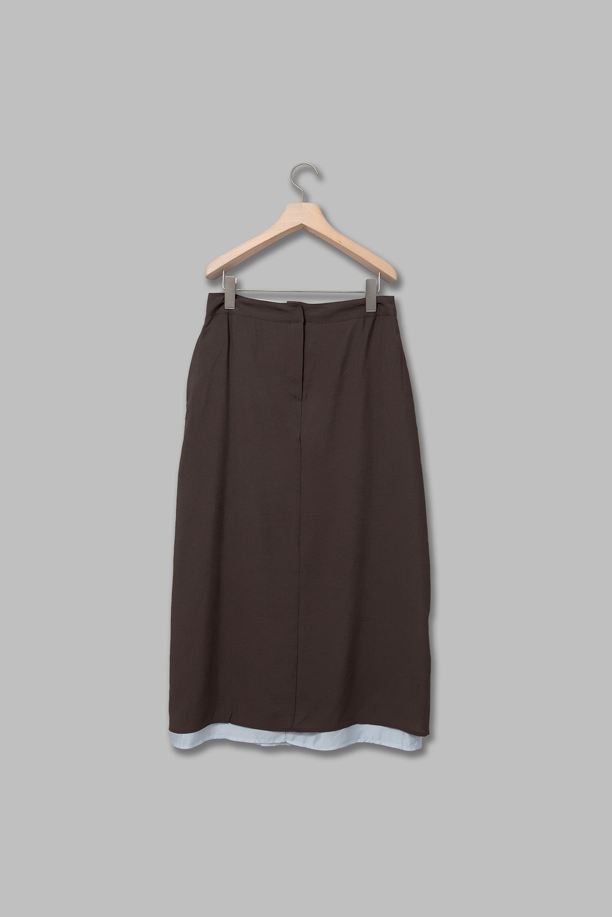 ishi バイカラーレイヤードスリットスカート