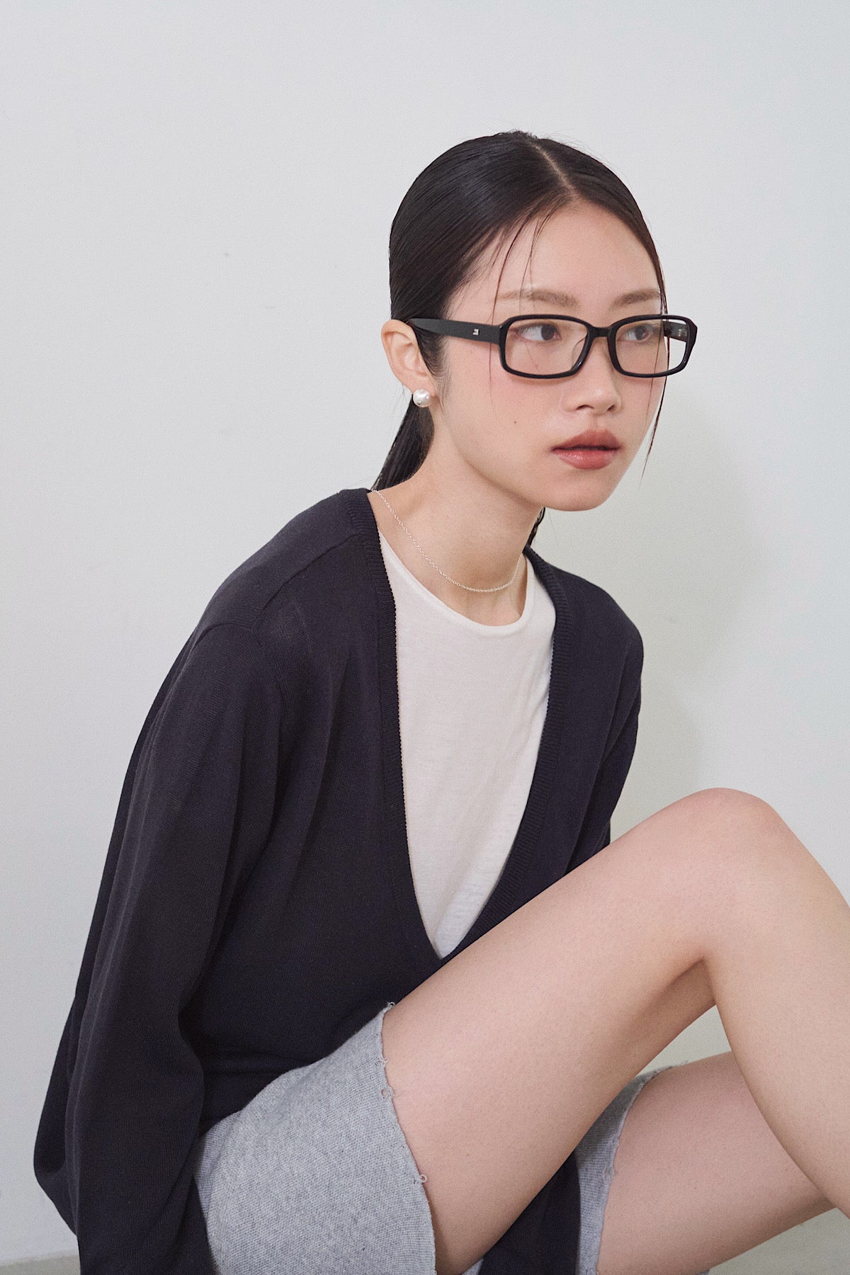 ishi カットオフニットショートパンツ