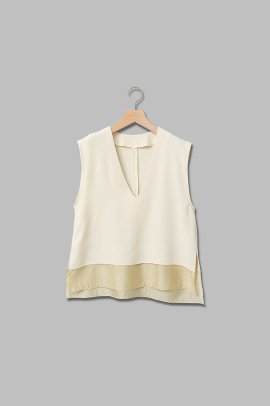 Vネックニュアンスシアーベスト