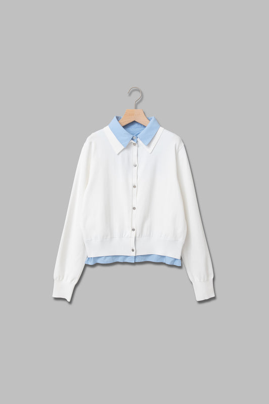 レイヤードデザインシャツカーディガン