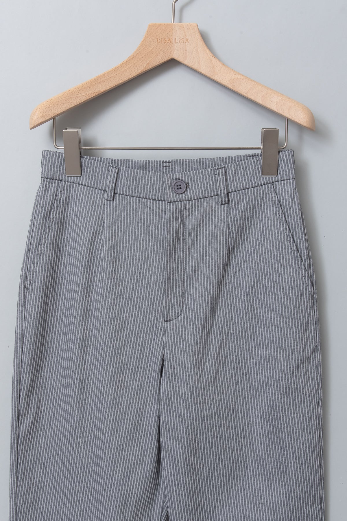 リネン混テーパードパンツ