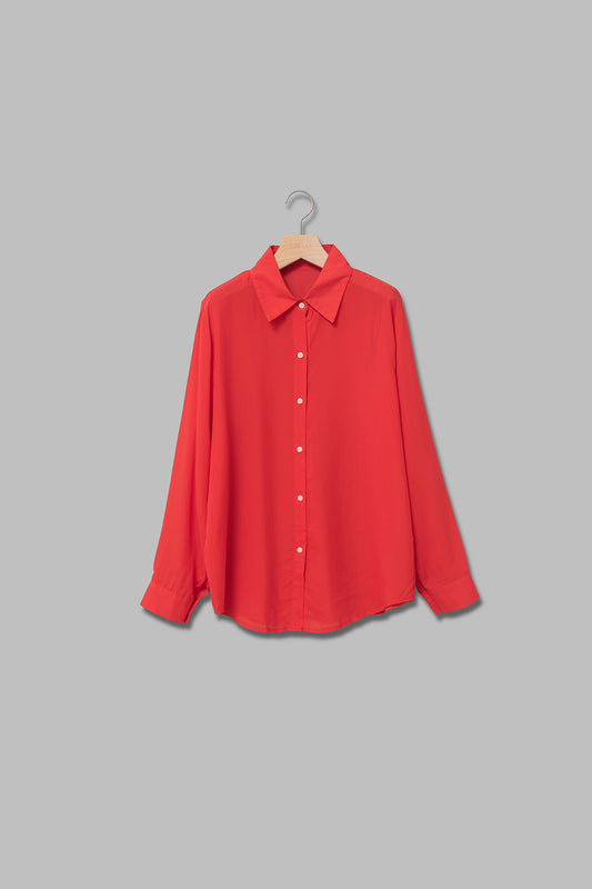 コットンブレンドベーシックシャツ