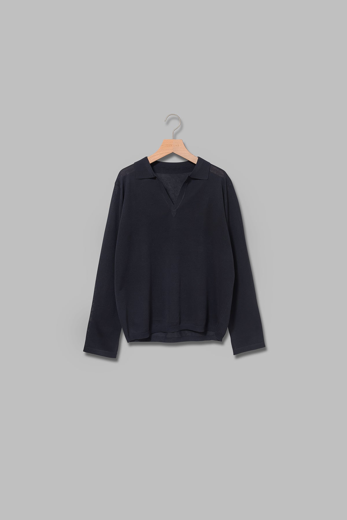 ishi スキッパーポロニットプルオーバー