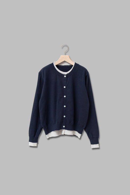 バイカラーレイヤードカーディガン