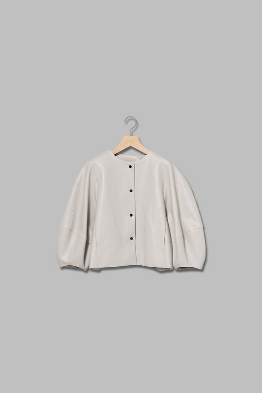 フェイクレザーボリュームスリーブブルゾン