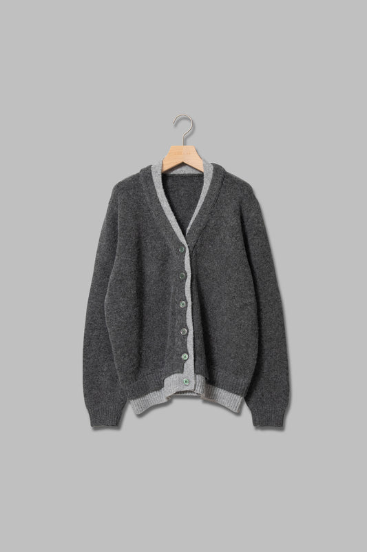 Vネックバイカラーカーディガン