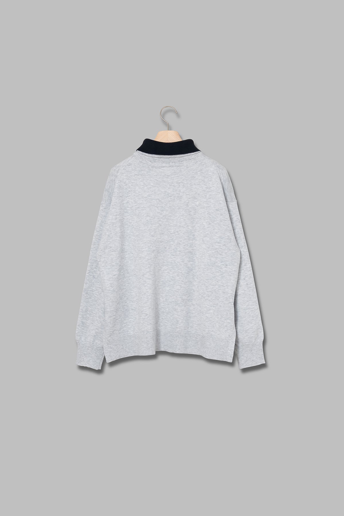 レイヤードカラーウール混ニット