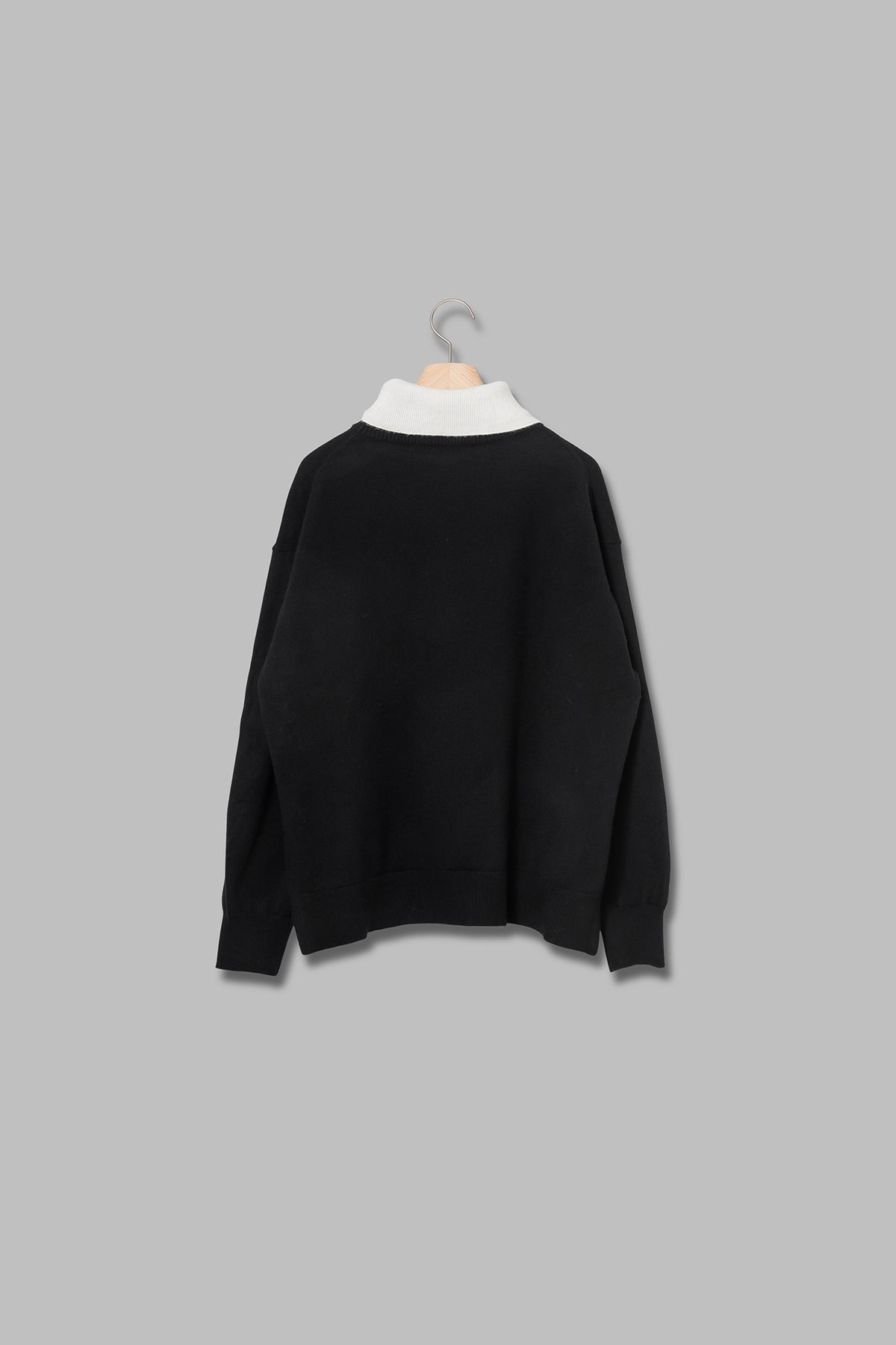 レイヤードカラーウール混ニット