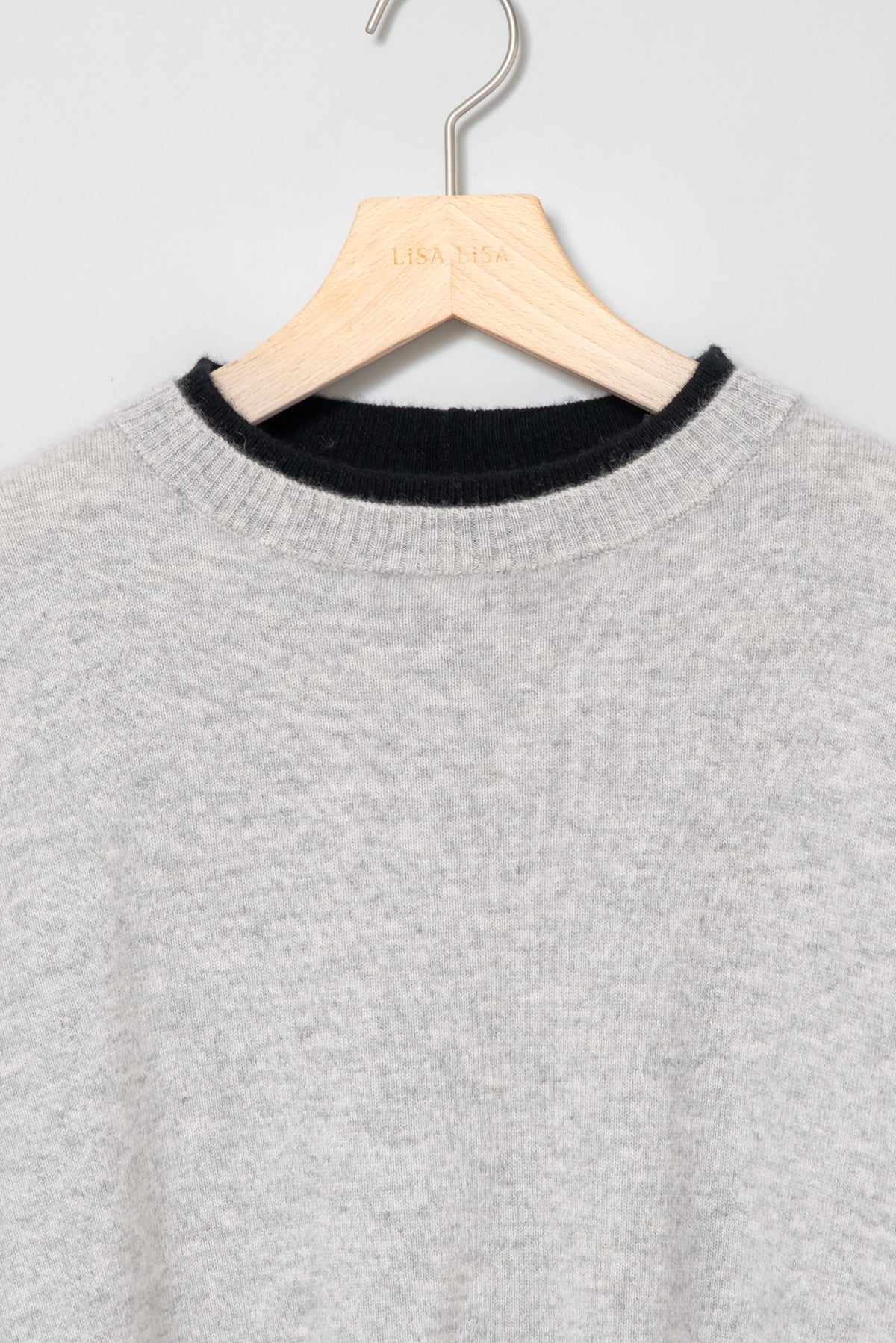 バイカラーレイヤードカフカシミヤニット