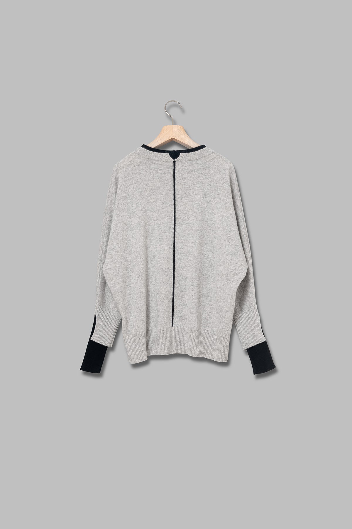 バイカラーレイヤードカフカシミヤニット