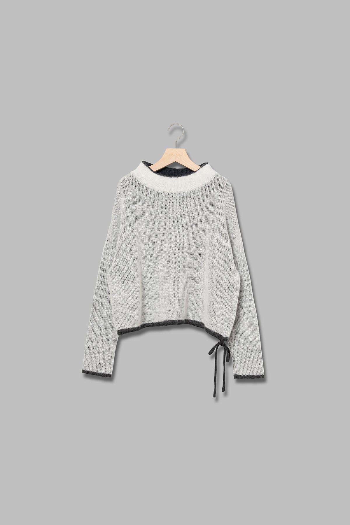 レイヤードデザインアルパカ混ニット