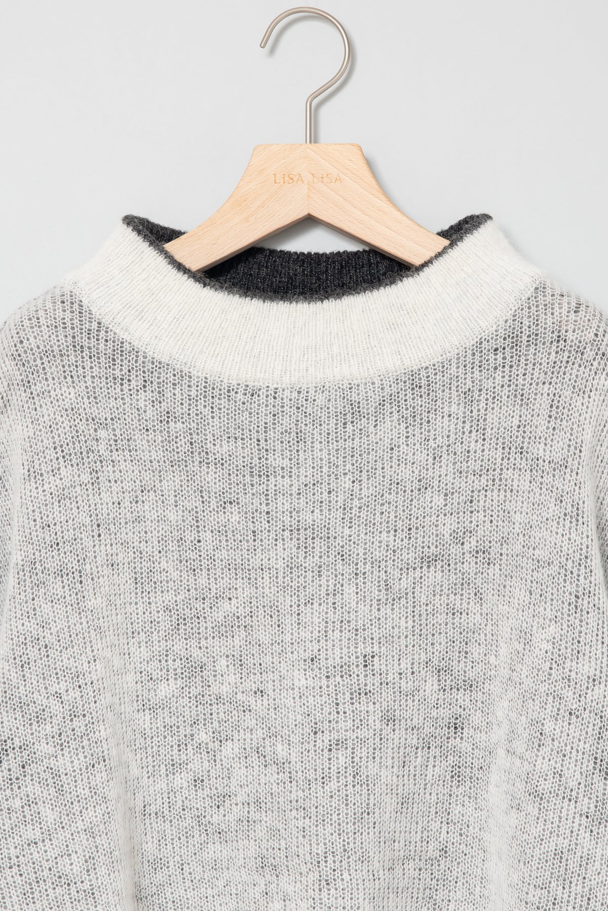 レイヤードデザインアルパカ混ニット