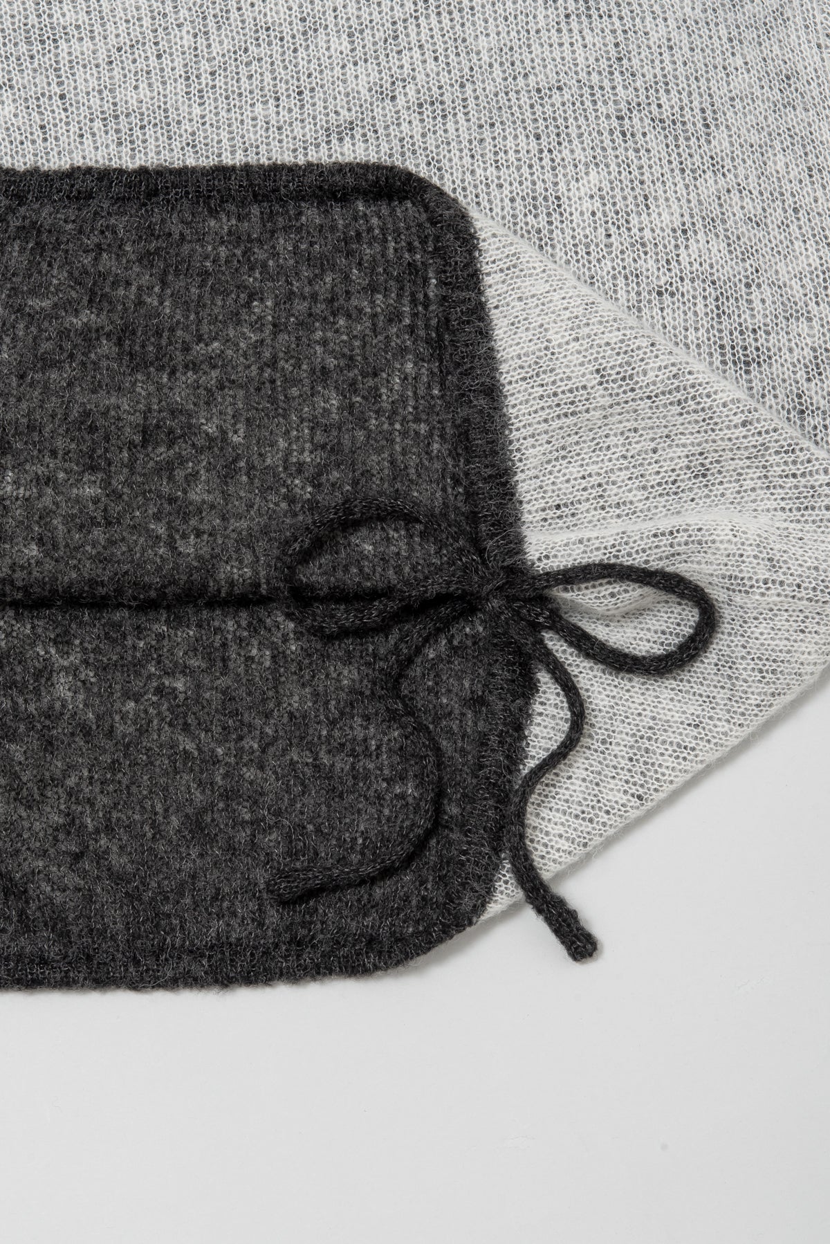 レイヤードデザインアルパカ混ニット