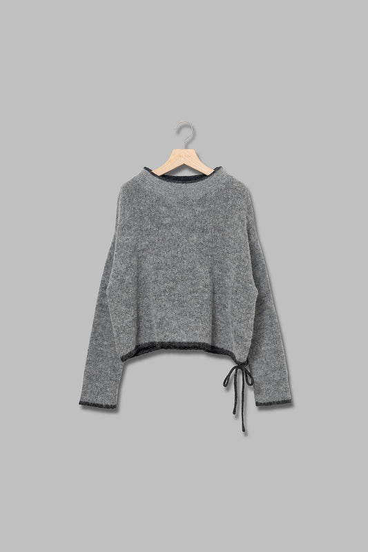 レイヤードデザインアルパカ混ニット