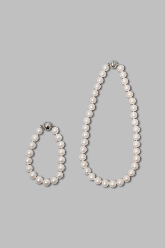 ボリュームパールネックレス+ブレスレットセット