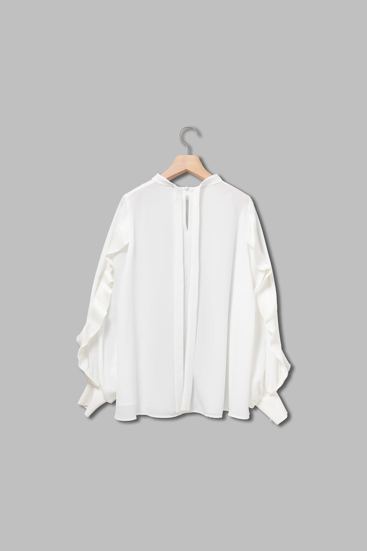 2WAYプリーツデザインスリーブブラウス