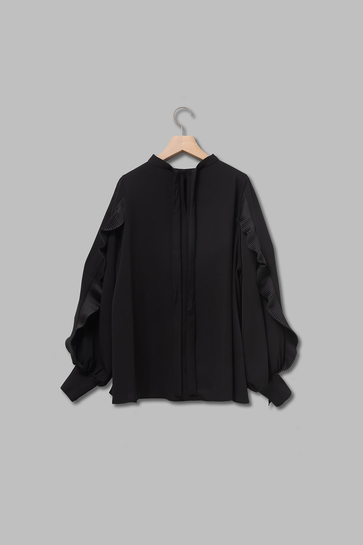 2WAYプリーツデザインスリーブブラウス