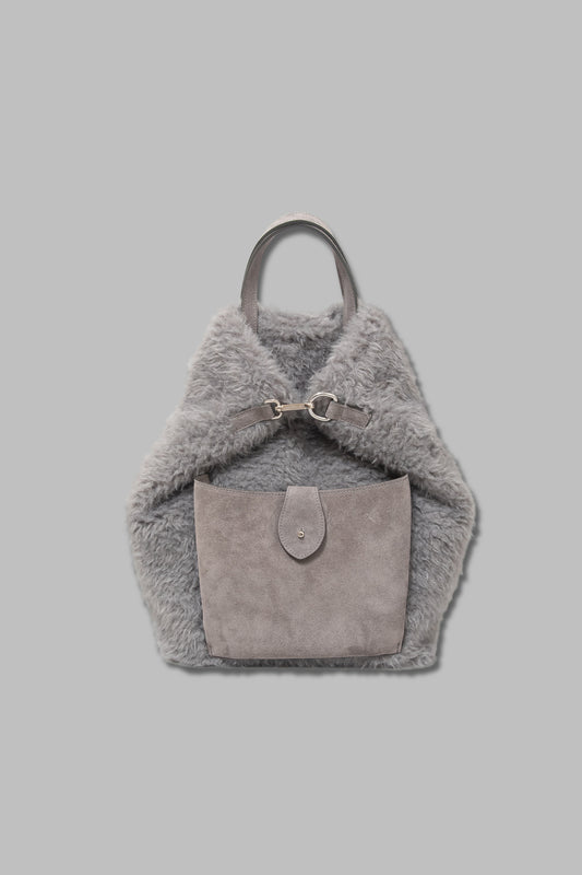 Caterina Bertini 2WAYボア×レザートートバッグ