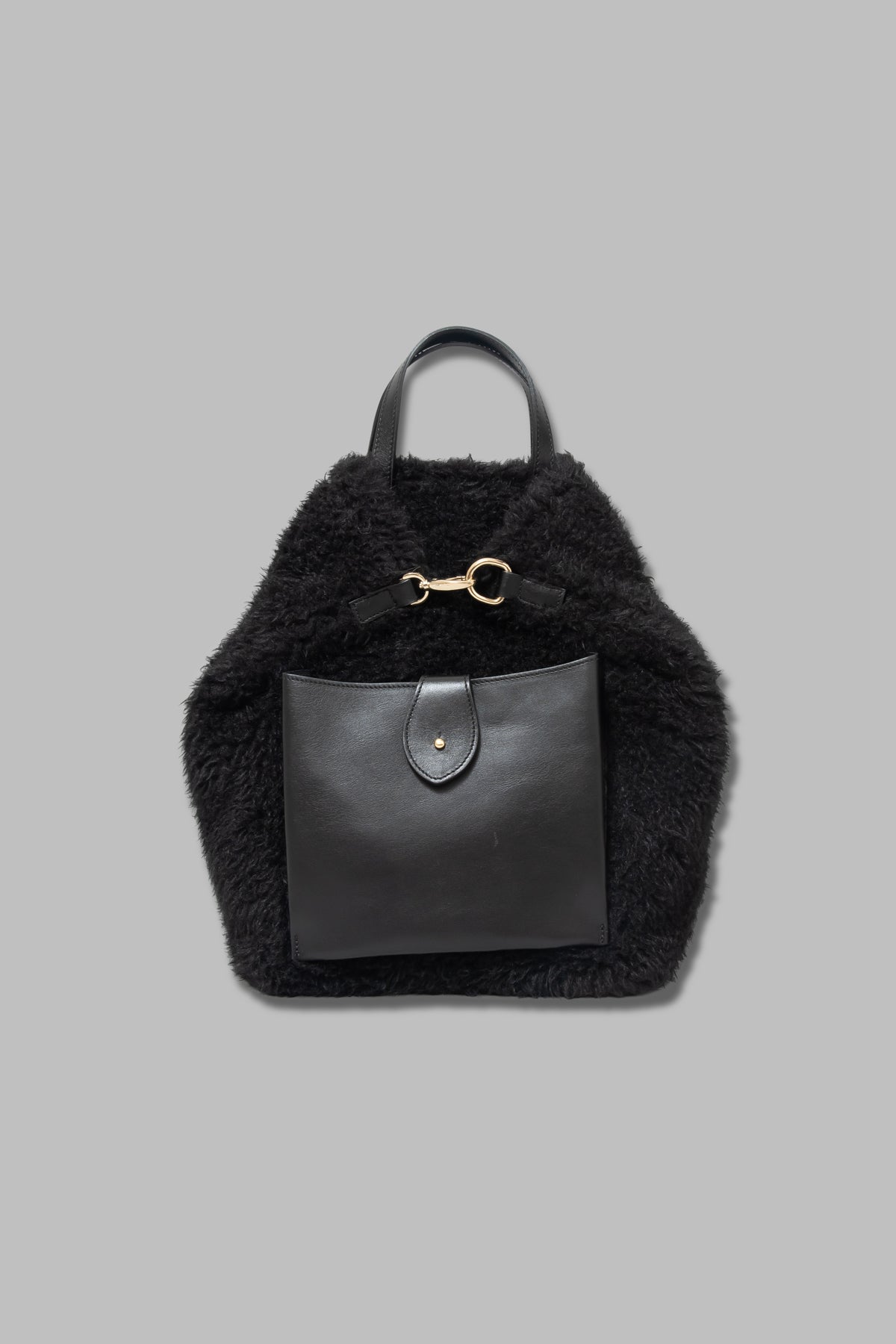 Caterina Bertini 2WAYボア×レザートートバッグ