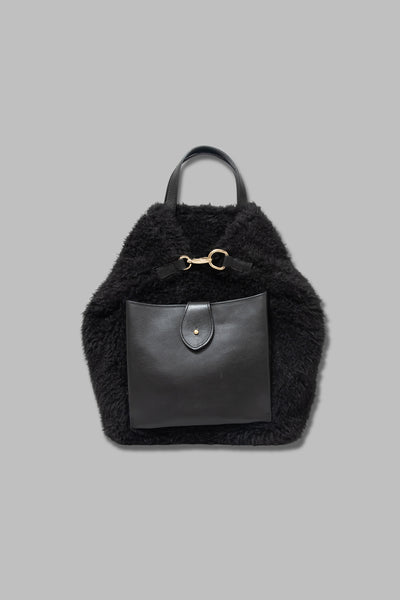 Caterina Bertini 2WAYボア×レザートートバッグ